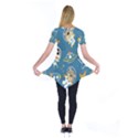 Seamless Pattern Funny Astronaut Outer Space Transportation Short Sleeve Tunic  View2