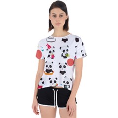 Giant Panda Bear Cuteness Open Back Sport Tee by Salman4z