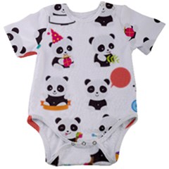 Giant Panda Bear Cuteness Baby Short Sleeve Bodysuit by Salman4z
