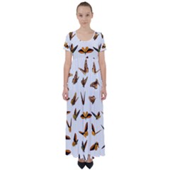 Butterfly Butterflies Insect Swarm High Waist Short Sleeve Maxi Dress by Salman4z