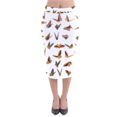 Butterfly Butterflies Insect Swarm Velvet Midi Pencil Skirt by Salman4z
