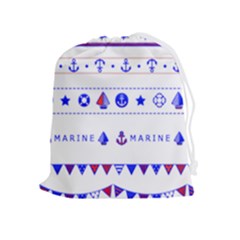 Marine Nautical Clip Art Drawstring Pouch (xl) by Salman4z