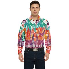 Vector Graphics Amsterdam Silhouette Men s Long Sleeve Pocket Shirt  by Salman4z