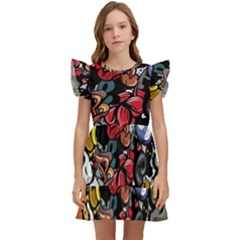 Mural Graffiti Paint Kids  Winged Sleeve Dress by Salman4z