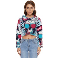 That Cool Graffiti Skull Women s Lightweight Cropped Hoodie by Salman4z