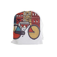 Amsterdam Graphic Design Poster Illustration Drawstring Pouch (large) by Salman4z