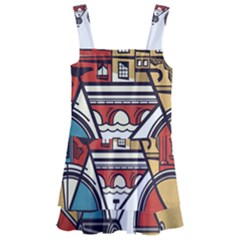 Amsterdam Graphic Design Poster Illustration Kids  Layered Skirt Swimsuit by Salman4z