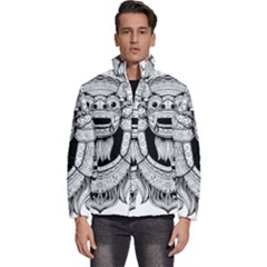 Balinese Art Barong Drawing Bali White Background People Men s Puffer Bubble Jacket Coat by Salman4z
