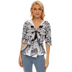 Balinese Art Barong Drawing Bali White Background People Lightweight Drawstring Hooded Top by Salman4z