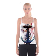 Anchor Watercolor Painting Tattoo Art Anchors And Birds Spaghetti Strap Top by Salman4z