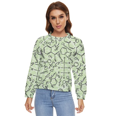 Multicolored Chemical Bond Illustration Chemistry Formula Science Women s Long Sleeve Raglan Tee by Salman4z