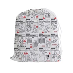 White Printer Paper With Text Overlay Humor Dark Humor Infographics Drawstring Pouch (2xl) by Salman4z