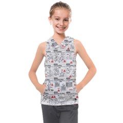White Printer Paper With Text Overlay Humor Dark Humor Infographics Kids  Sleeveless Hoodie by Salman4z