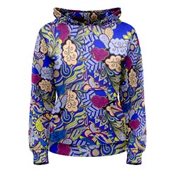 Blue Yellow Background Pattern Vector Texture Paisley Women s Pullover Hoodie by Salman4z