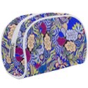 Blue Yellow Background Pattern Vector Texture Paisley Make Up Case (Large) View1