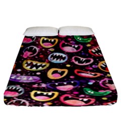 Funny Monster Mouths Fitted Sheet (king Size) by Salman4z