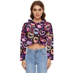 Funny Monster Mouths Women s Lightweight Cropped Hoodie by Salman4z