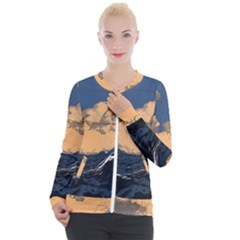Waves Aesthetic Ocean Retro Sea Vintage Casual Zip Up Jacket by Salman4z