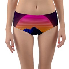Sun Ultra Artistic 3d Illustration Sunset Reversible Mid-waist Bikini Bottoms by Salman4z
