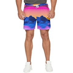 Sun Ultra Artistic 3d Illustration Sunset Men s Runner Shorts by Salman4z