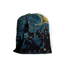 Hogwarts Castle Van Gogh Drawstring Pouch (large) by Salman4z