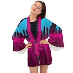 Futuristic Cityscape Long Sleeve Kimono by Salman4z