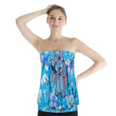 Blue Stitch Aesthetic Strapless Top by Salman4z