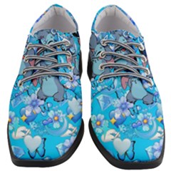 Blue Stitch Aesthetic Women Heeled Oxford Shoes by Salman4z