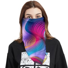 Colorful 3d Waves Creative Wave Waves Wavy Background Texture Face Covering Bandana (triangle) by Salman4z