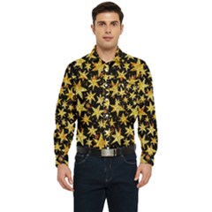 Shiny Glitter Stars Men s Long Sleeve Pocket Shirt  by Salman4z