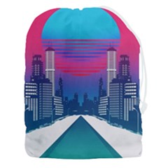 Retro Cityscape Artist Artwork Digital Art Drawstring Pouch (3xl) by Salman4z