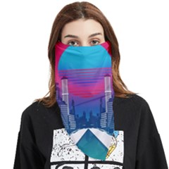 Retro Cityscape Artist Artwork Digital Art Face Covering Bandana (triangle) by Salman4z
