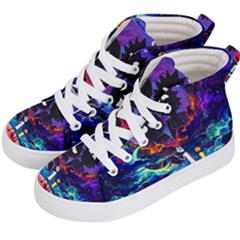 Rick And Morty In Outer Space Kids  Hi-top Skate Sneakers by Salman4z