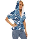 Waves Aesthetics Illustration Japanese Lightweight Drawstring Hooded Top View3