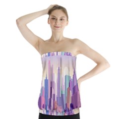 New York Skyline Cityscape Nyc New York City Strapless Top by Jancukart