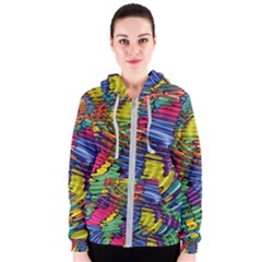 Waves Particles Vibration Atom Physics Technology Women s Zipper Hoodie by Jancukart
