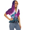 Tsunami Waves Ocean Sea Nautical Nature Water Unique Lightweight Drawstring Hooded Top View3