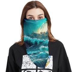 Tsunami Waves Ocean Sea Nautical Nature Water 5 Face Covering Bandana (triangle) by Jancukart