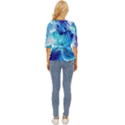 Tsunami Waves Ocean Sea Nautical Nature Abstract Blue Water Lightweight Drawstring Hooded Top View4