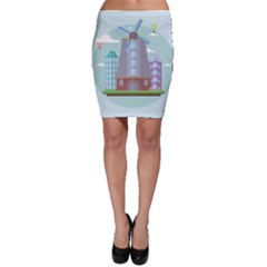 Amsterdam Landmark Landscape Bodycon Skirt by Sudheng