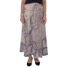 Vintage Europe Map Flared Maxi Skirt by Sudheng
