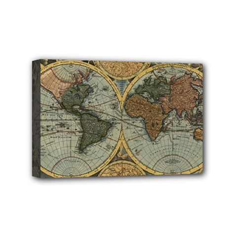 Vintage World Map Mini Canvas 6  X 4  (stretched) by Sudheng
