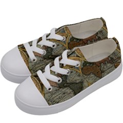 Vintage World Map Kids  Low Top Canvas Sneakers by Sudheng