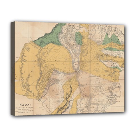 Vintage World Map Physical Geography Canvas 14  X 11  (stretched) by Sudheng