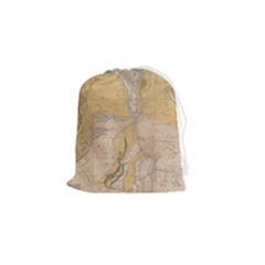 Vintage World Map Physical Geography Drawstring Pouch (small) by Sudheng