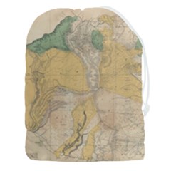 Vintage World Map Physical Geography Drawstring Pouch (3xl) by Sudheng