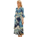 The Great Wave Of Kanagawa Painting Starry Night Van Gogh Midsummer Wrap Dress View2