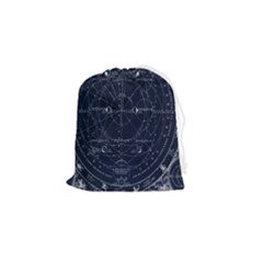 Vintage Astrology Poster Drawstring Pouch (small) by ConteMonfrey