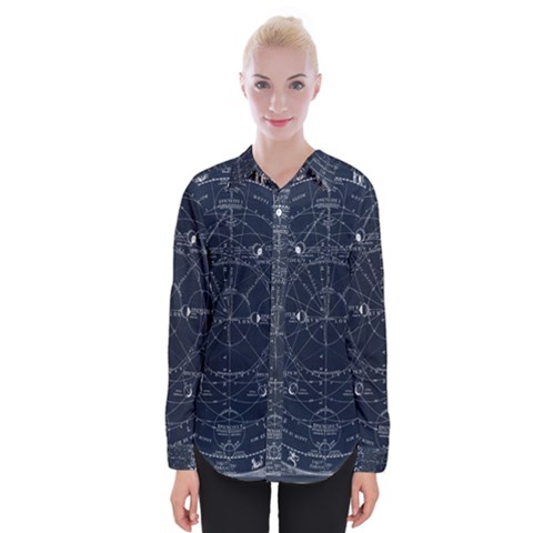 Vintage Astrology Poster Womens Long Sleeve Shirt by ConteMonfrey