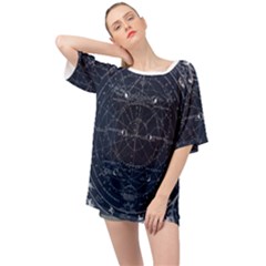 Vintage Astrology Poster Oversized Chiffon Top by ConteMonfrey